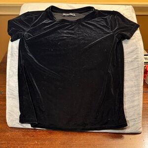 Abercrombie & Fitch VTG Sz XS Crew Neck Velvet Short Sleeve Party  or Layering